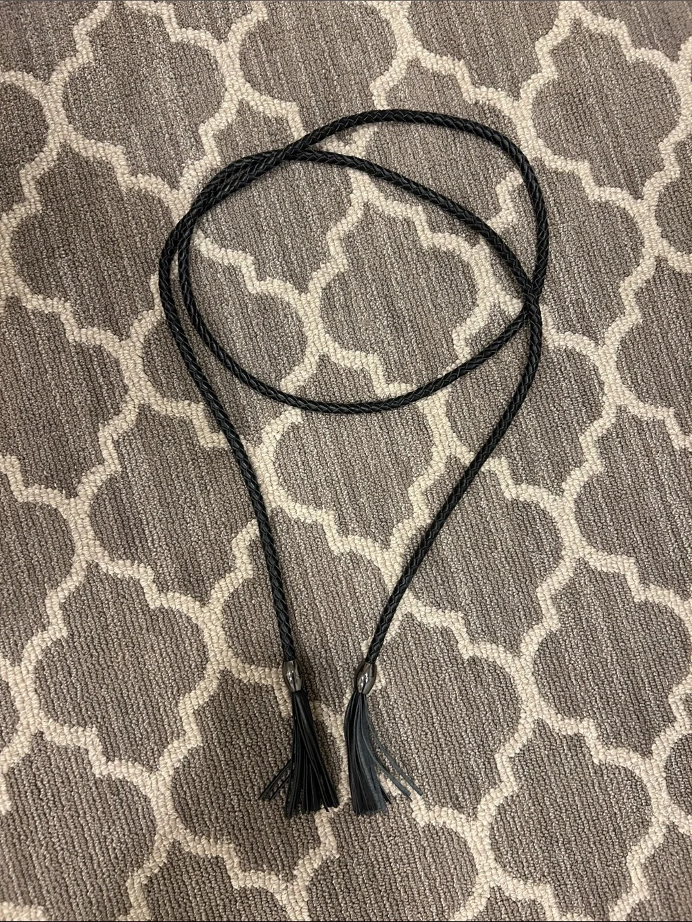 W by Worth Black Braided Tassel Belt